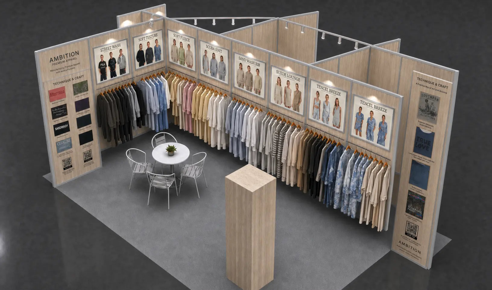 Ambition Garment booth design for Sourcing at MAGIC Las Vegas 2026